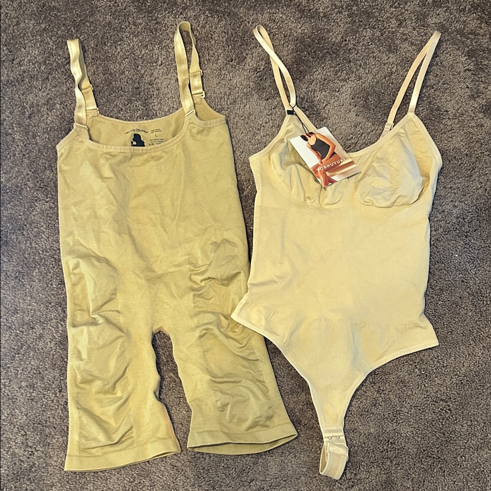 Size Large bodysuit nude shapewear bundle!
